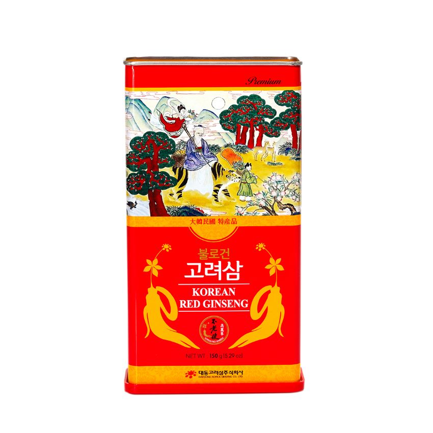 Hồng Sâm Củ khô hộp thiếc Daedong 150g 6-10củ